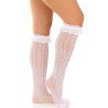 Leg Avenue - Chaussettes Hautes À Volants Blancs